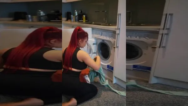 YourLilAngelMia xxx fututa de fratele vitreg cand spala hainele